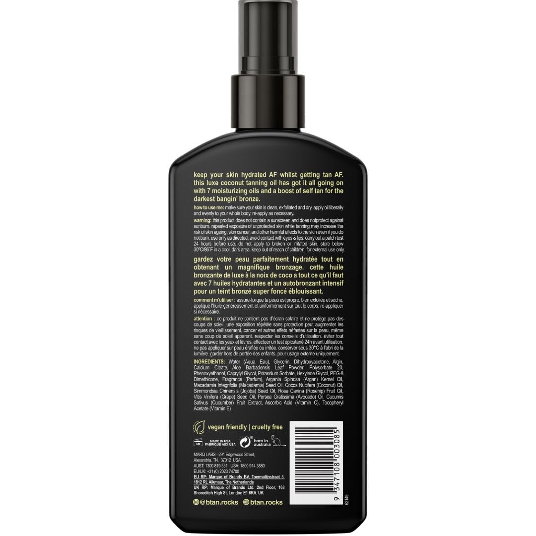 B.TAN close-up oil texture highlighting moisturizing oils benefit