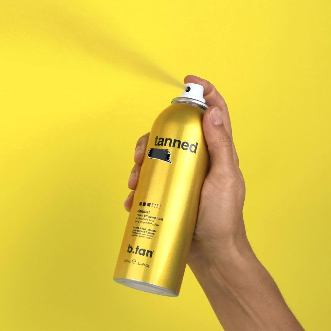 B.TAN close-up texture of spray illustrating smooth finish