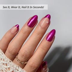 BTArtbox close-up of almond French tip texture highlighting natural-looking finish