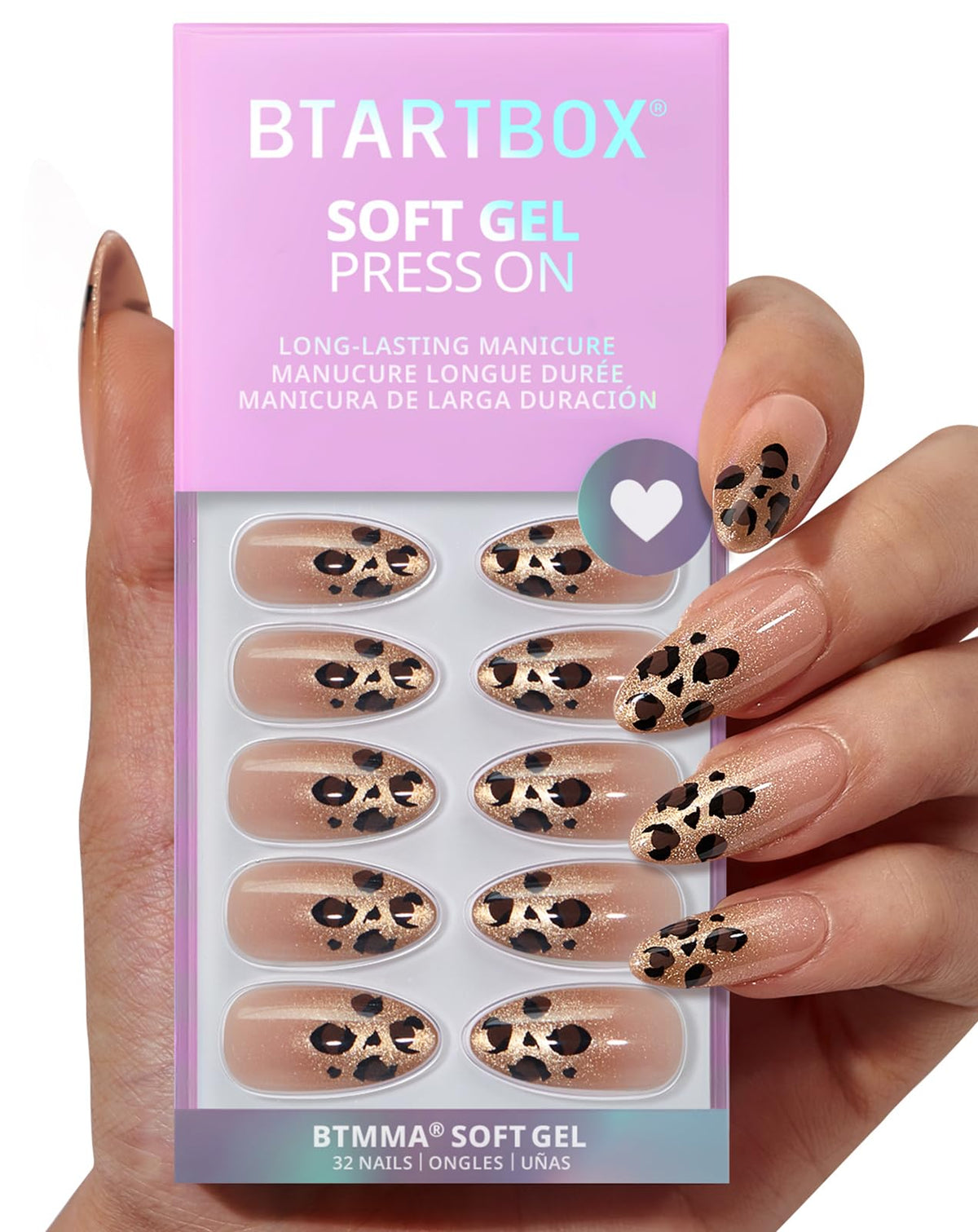 BTArtbox front packaging showing Gilder Roar almond nails and included tools for easy at-home application