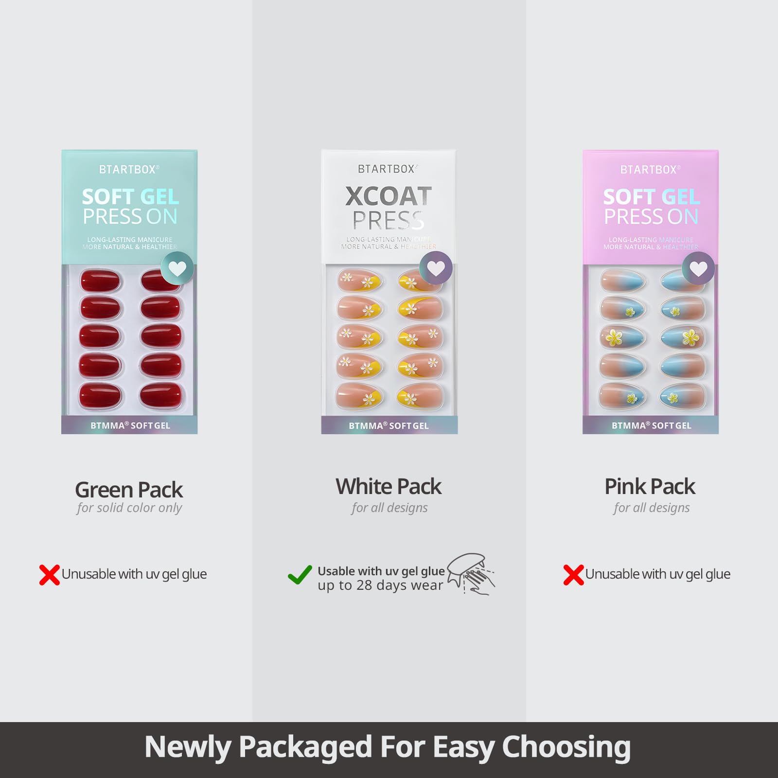 BTArtbox glue and adhesive tabs displayed to show strong hold and flexible wear options