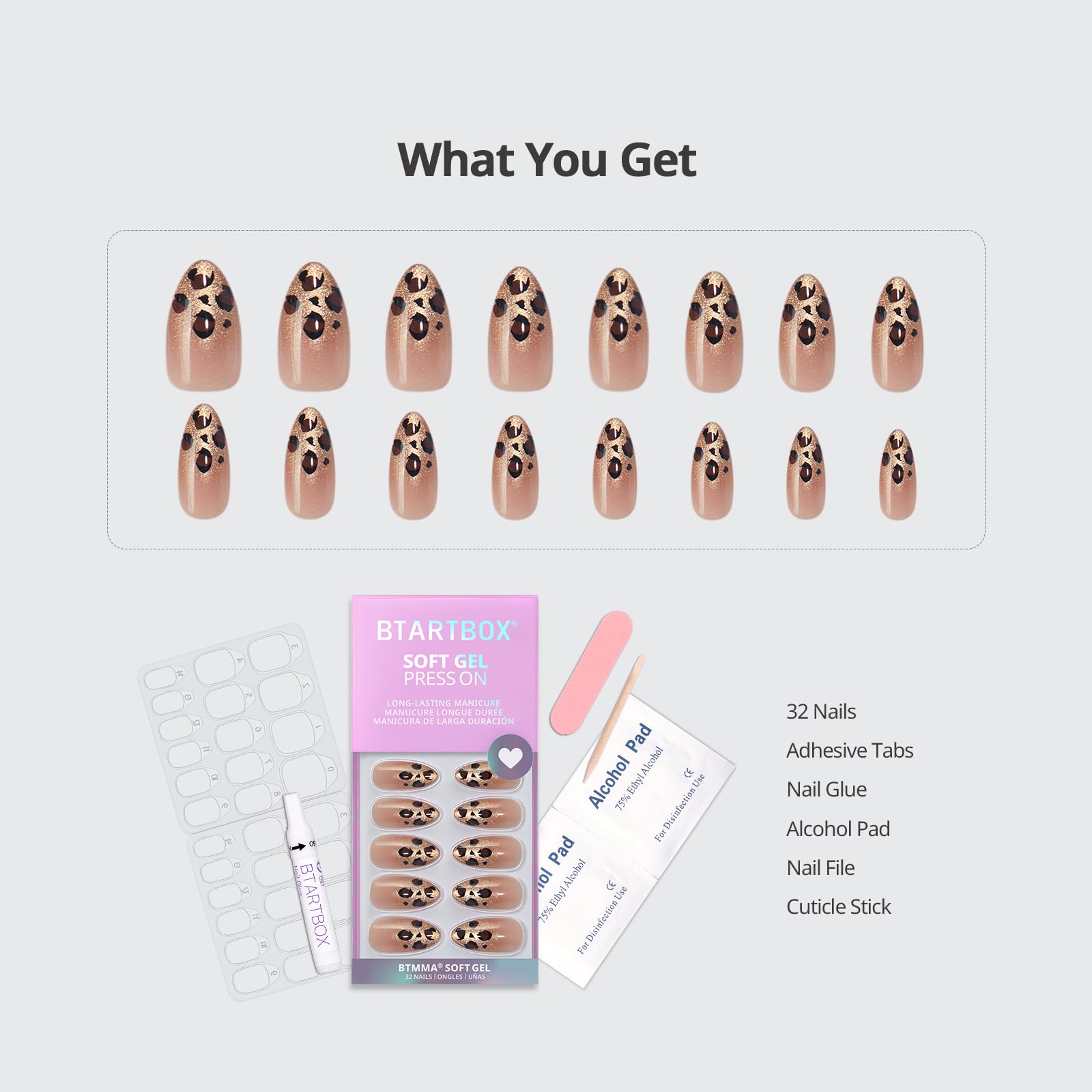 BTArtbox nails held in hand to show scale and size variety for accurate fitting benefit