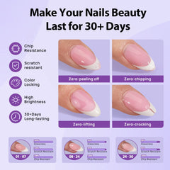BTArtboxnails being applied to a French XCOATTIP for edge protection benefit