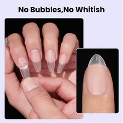 BTArtboxnails being applied to a fake nail tip for strong adhesion benefit