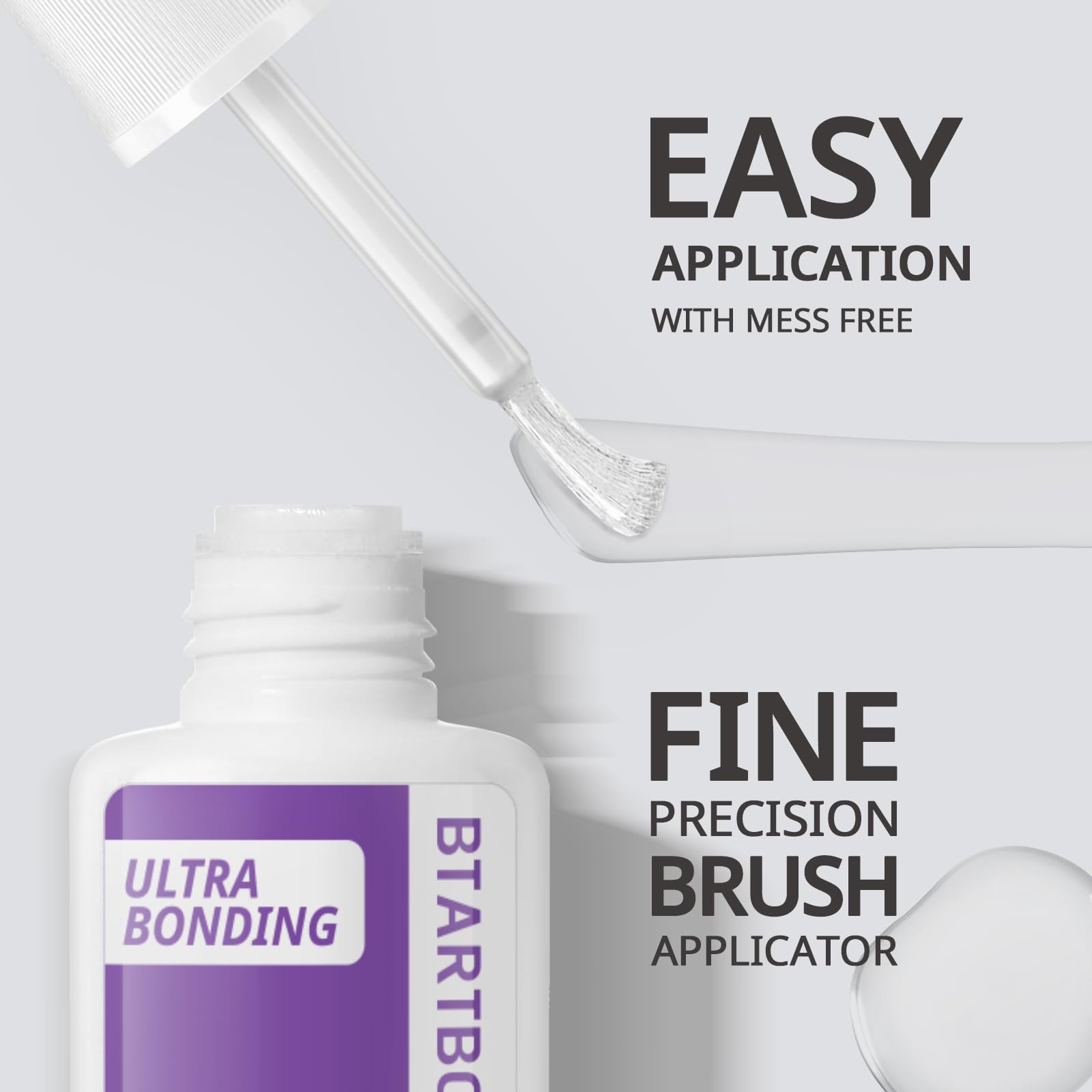 BTArtboxnails clear dried glue texture demonstrating invisible finish