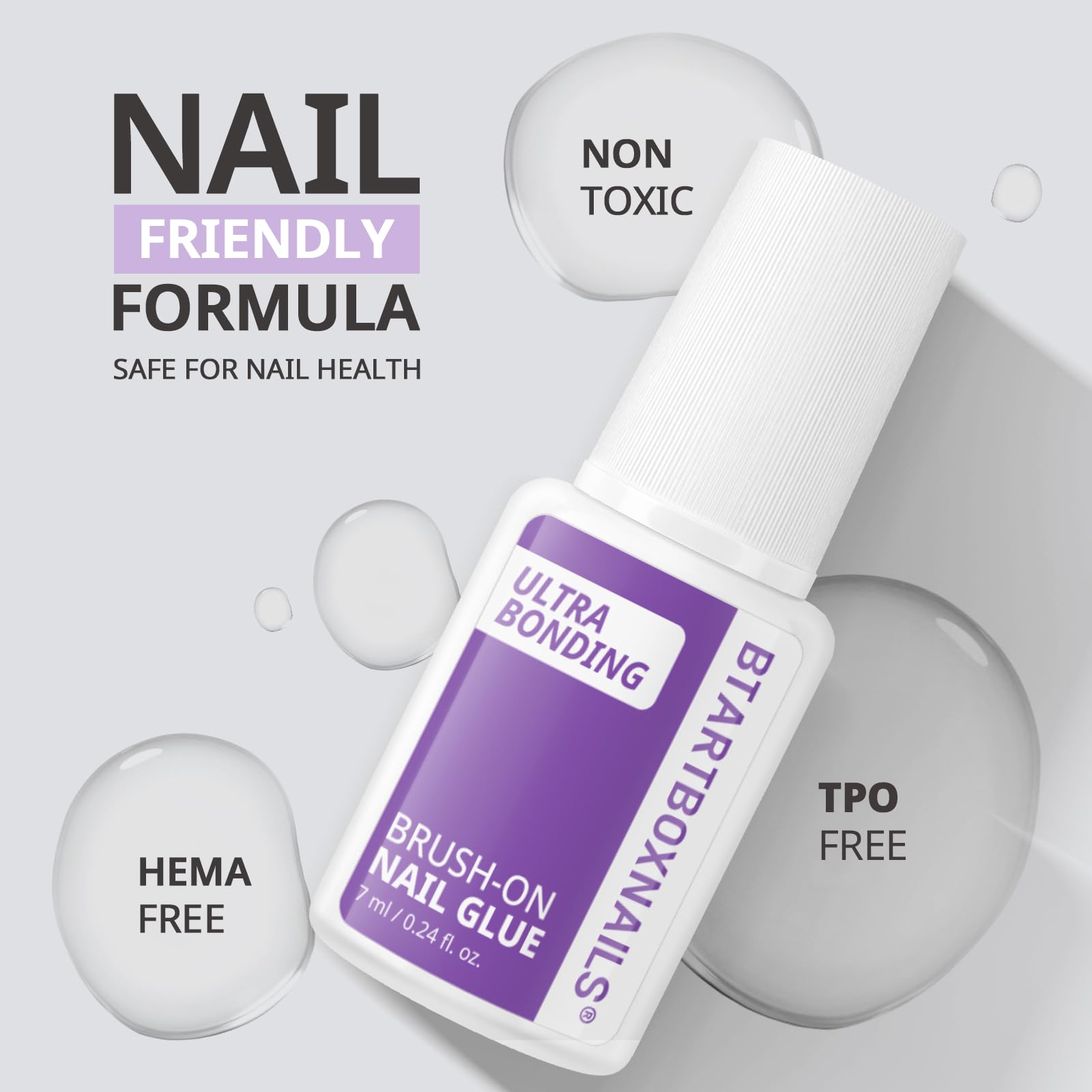 BTArtboxnails fine brush applying glue for precise control