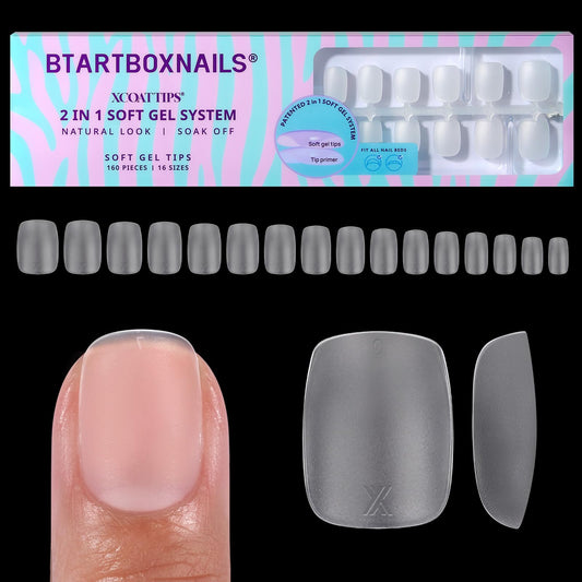 BTArtboxnails clear tip pack front view showing quantity and convenience