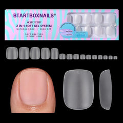 BTArtboxnails front packaging showing 150 clear toe tips and benefits