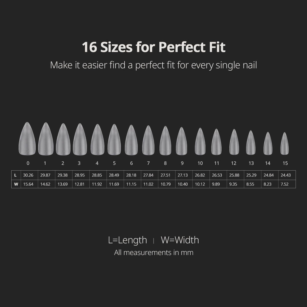BTArtboxnails size array labeled to help pick correct fit for each nail