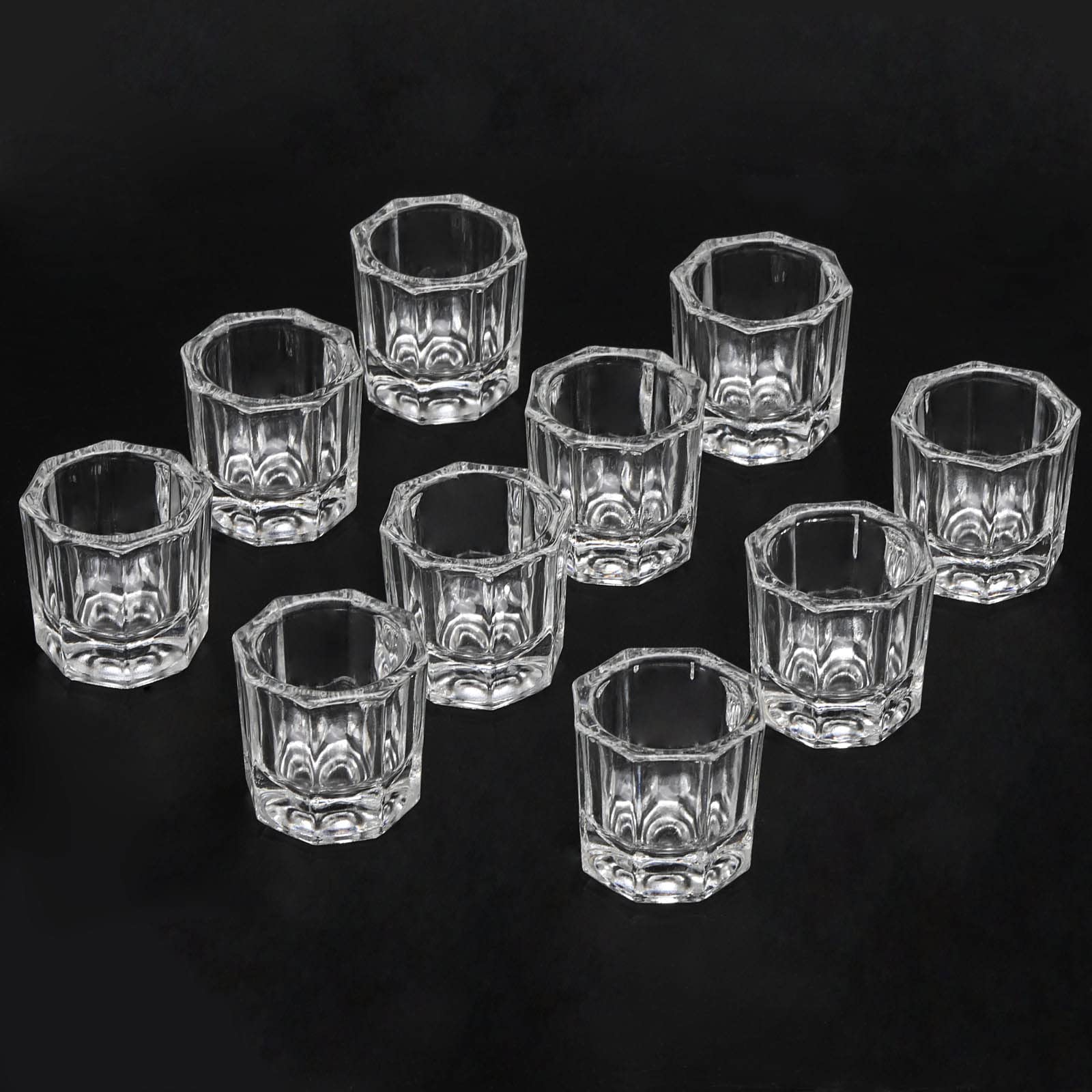 BTYMS front view showing ten glass dappen dishes for organized mixing