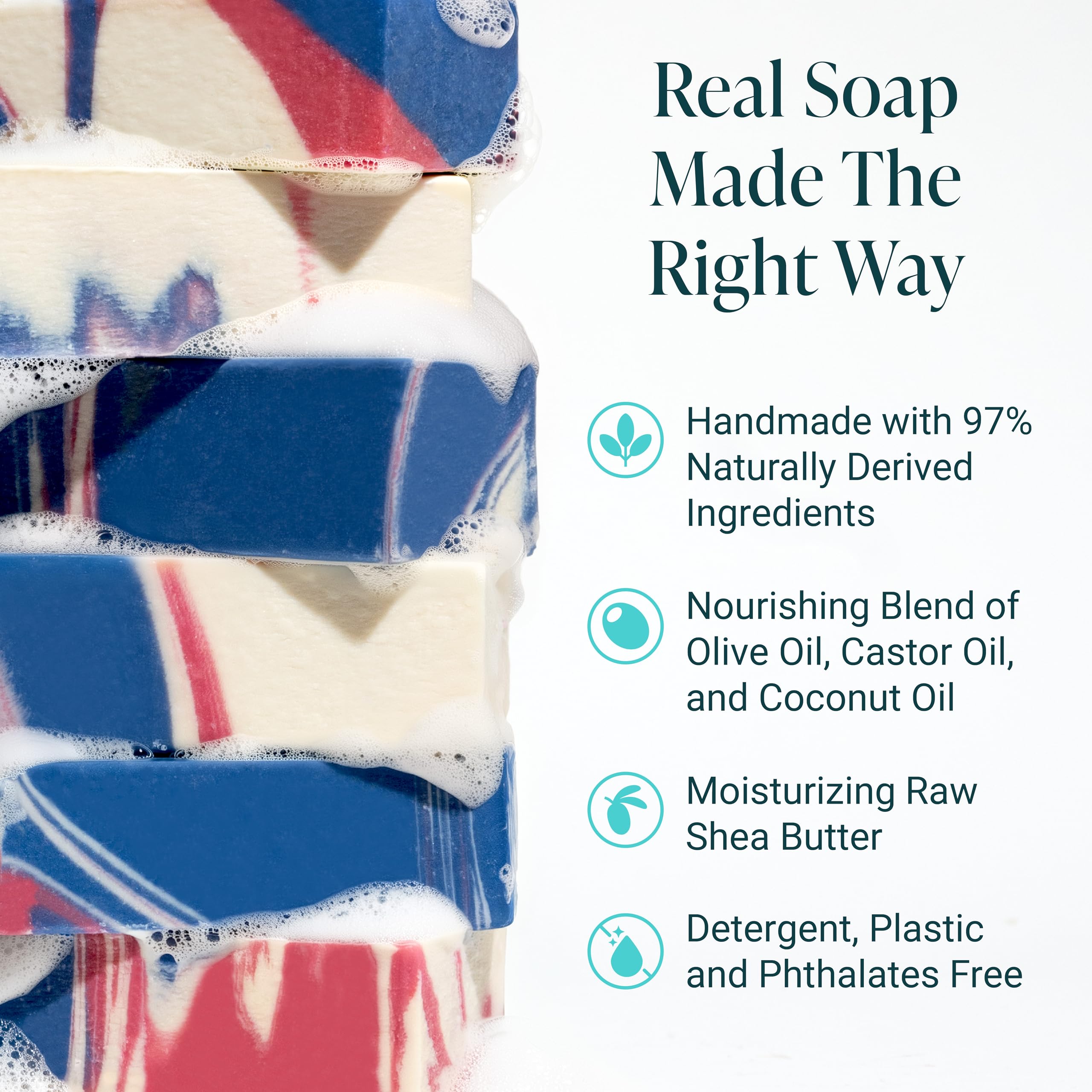 The Bubble Factory close-up texture of soap surface highlighting shea butter smoothness