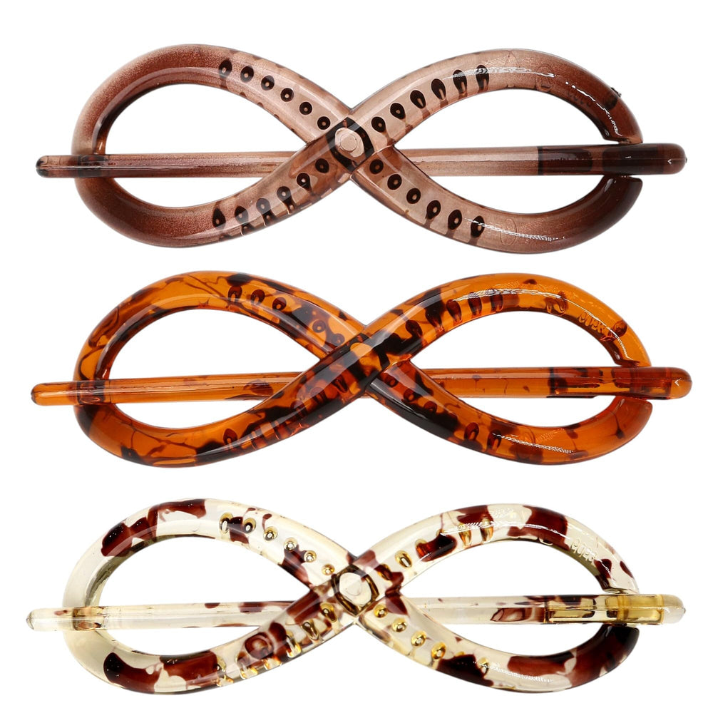 BuleVina front view of three tortoise shell hair clips, shows classic style and easy hold