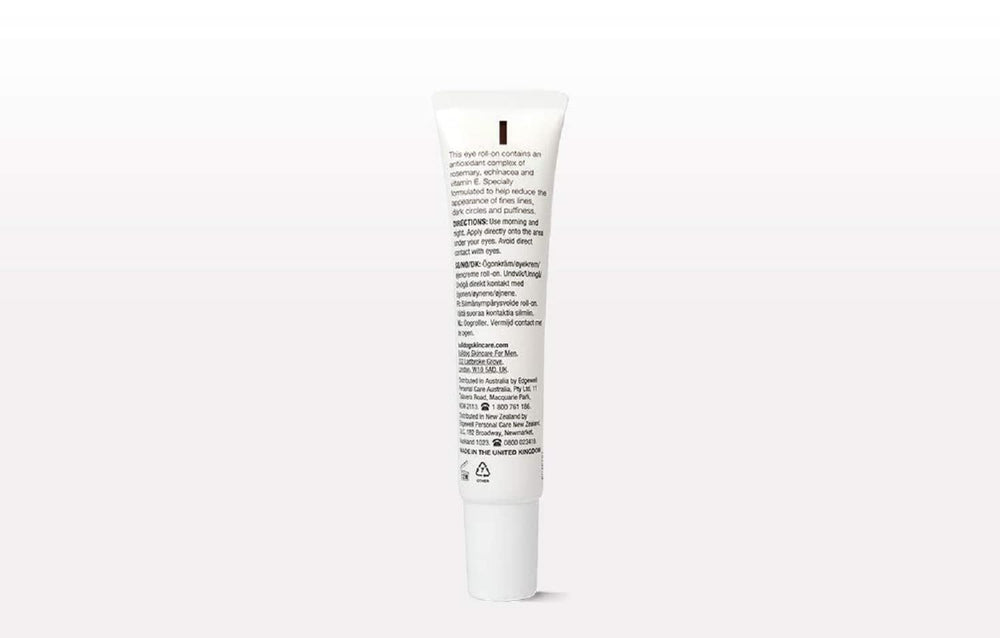 Bulldog eye roll-on texture on skin demonstrating fast-absorbing, non-greasy finish