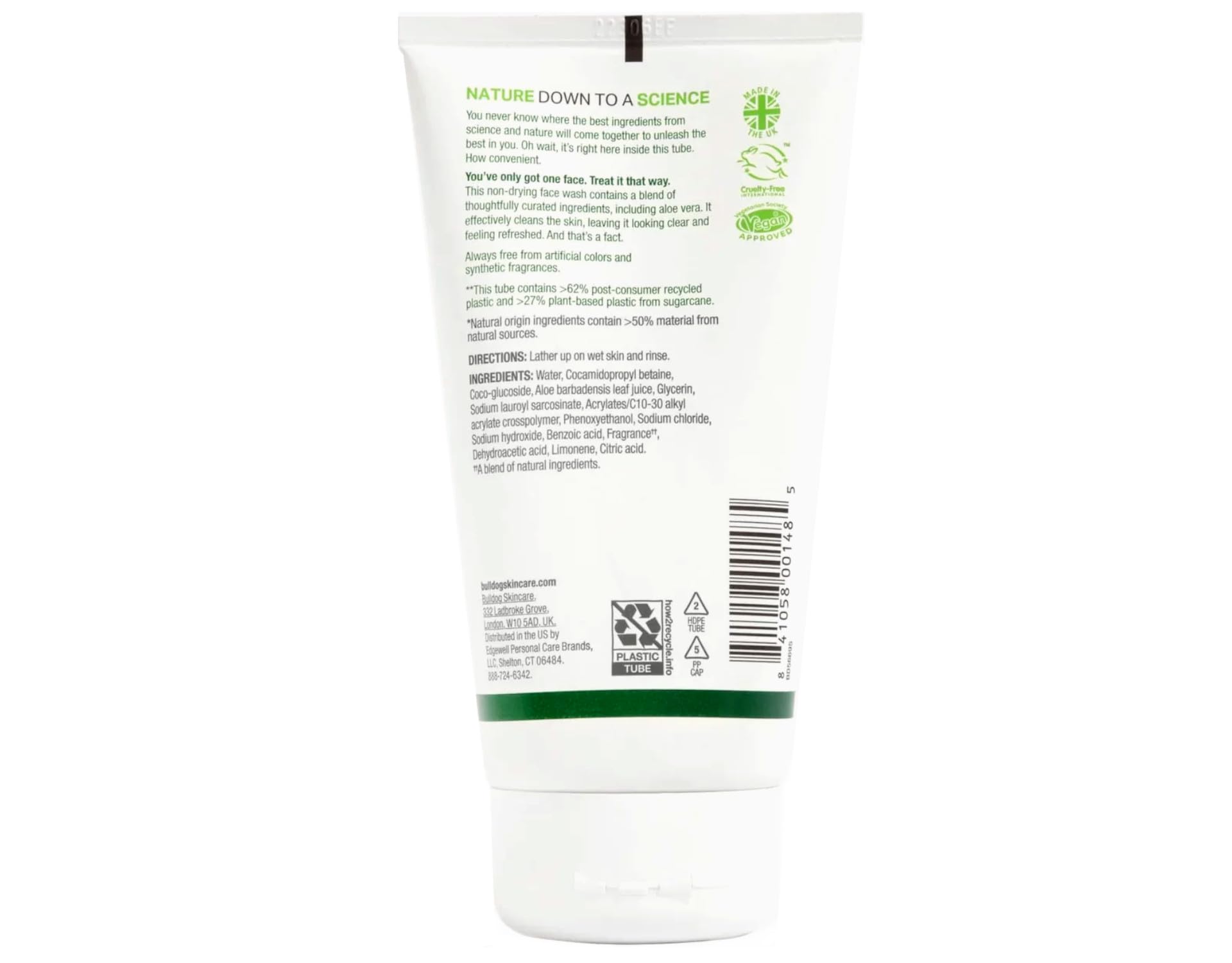 Bulldog Skincare pump nozzle close-up for easy, mess-free dispensing