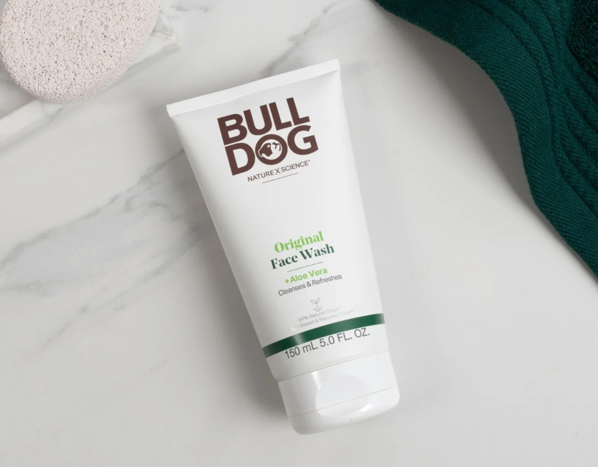 Bulldog Skincare lather texture on hand demonstrating gentle cleansing