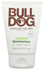 Bulldog Original moisturizer front packaging showing tube and branding, clear product identity
