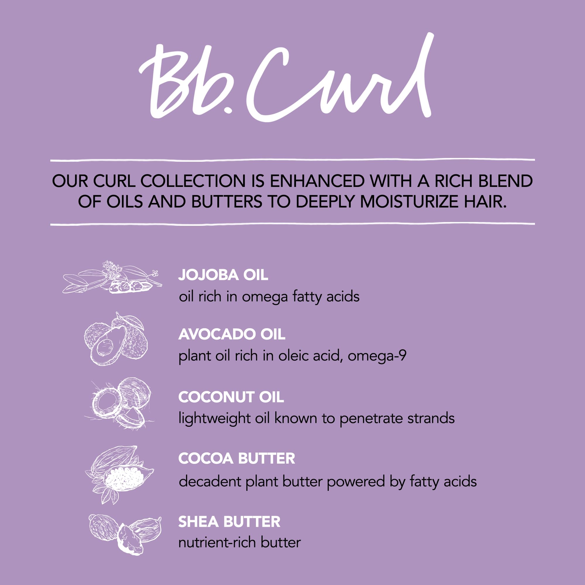 bumble and bumble close-up ingredients label featuring oils and butters for nourishment benefits