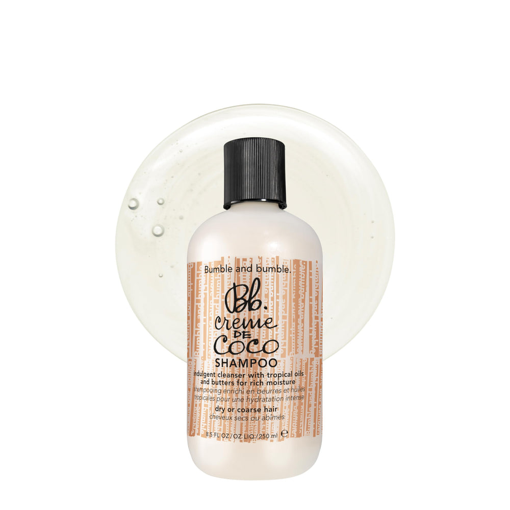 Bumble and bumble front packaging showing bottle and label, highlights moisturizing benefit