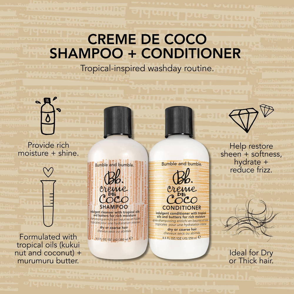 Bumble and bumble shampoo poured onto hand, demonstrates easy application and hydration