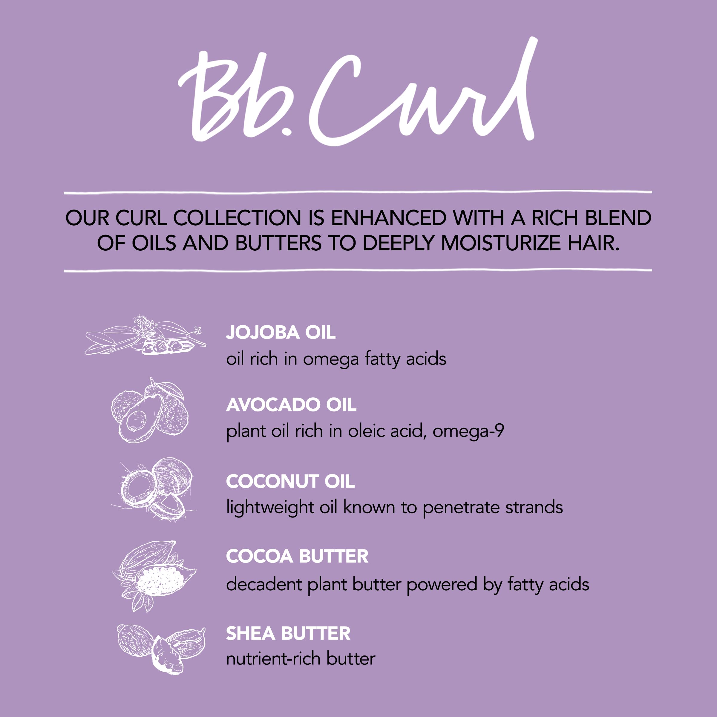 Bumble and bumble oils and butters display highlighting moisturizing benefit