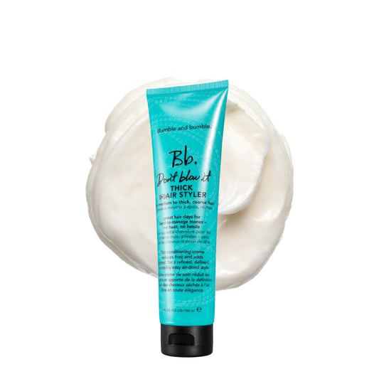 Bumble and bumble front packaging showing product and benefits