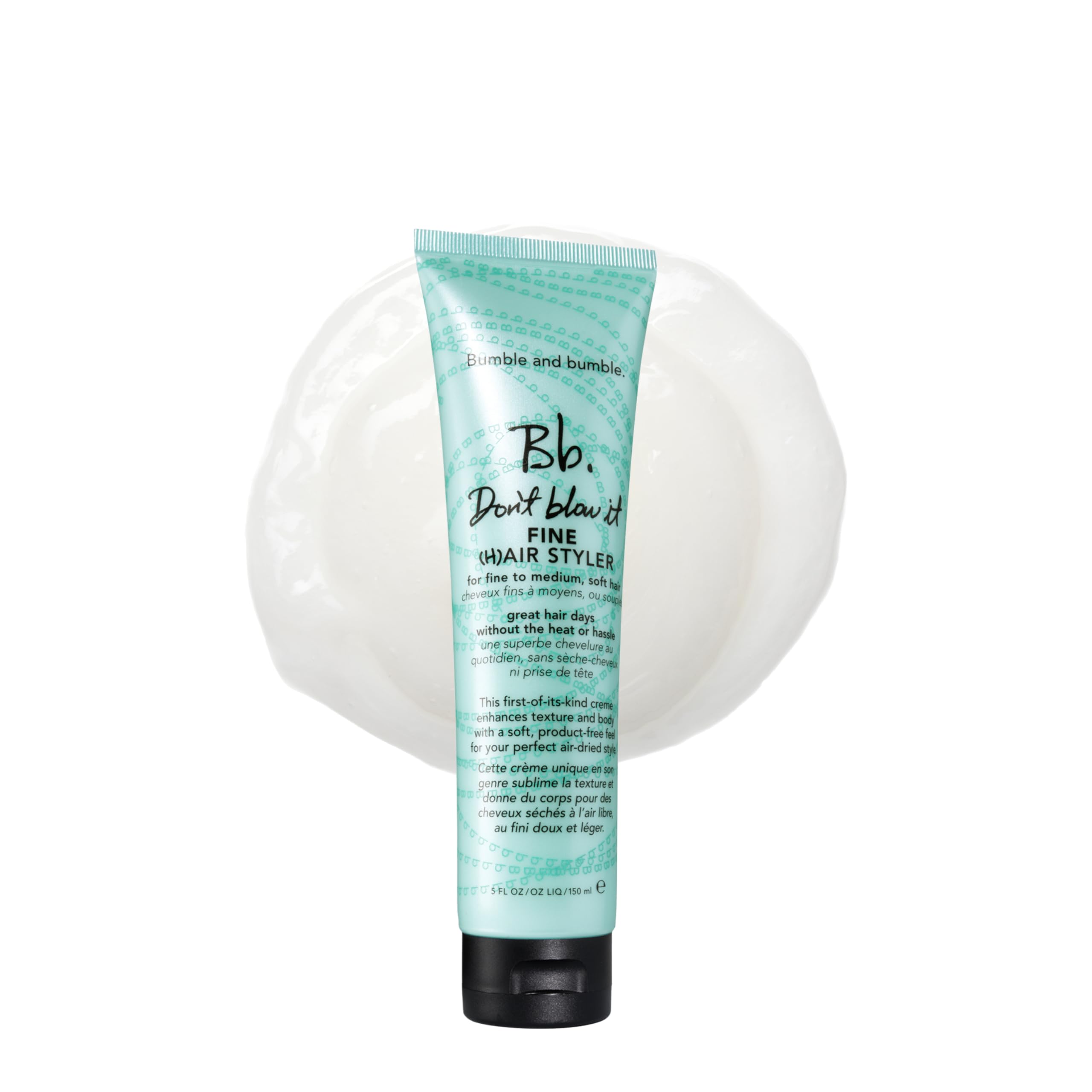 bumble and bumble front packaging showing product and benefit lightweight texture
