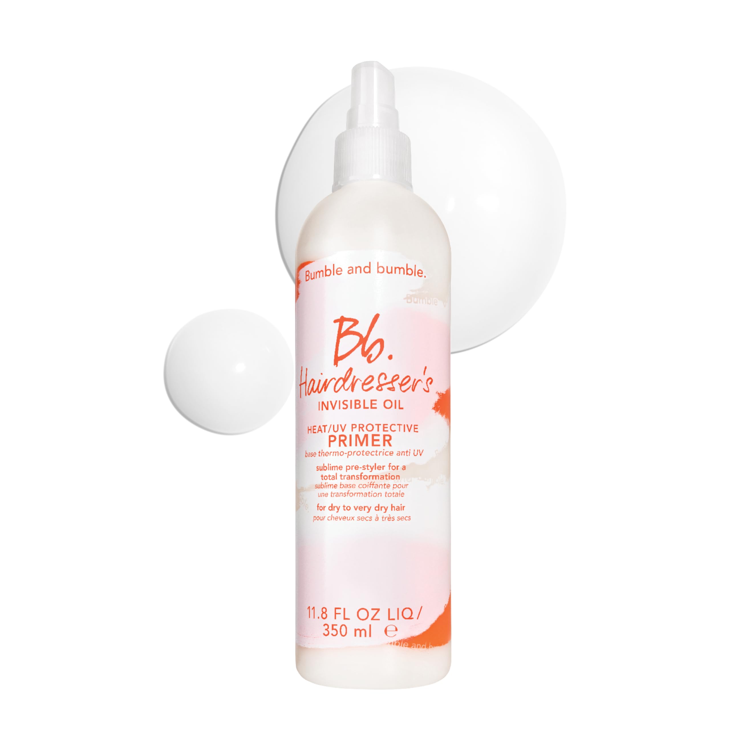 Bumble and bumble front packaging showing product and size, highlights convenience