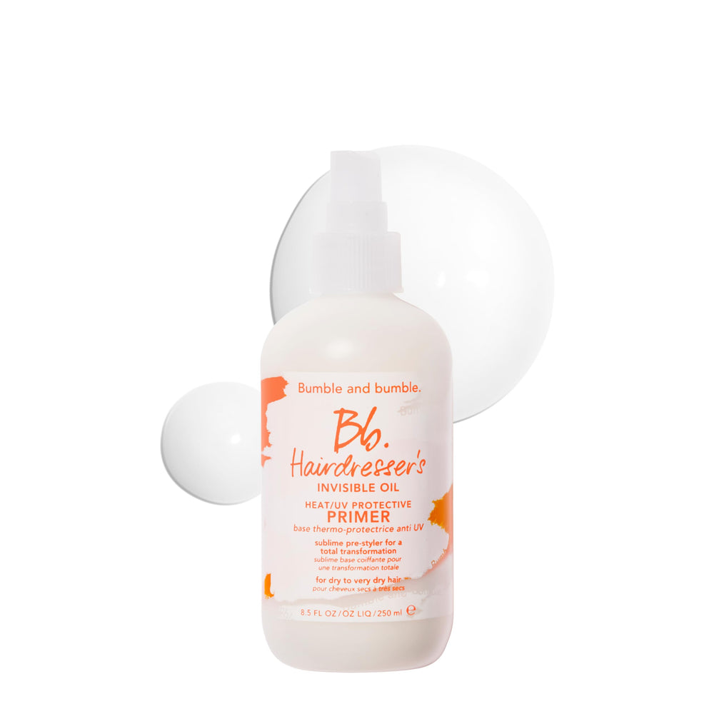 Bumble and bumble front packaging showing compact bottle and benefits