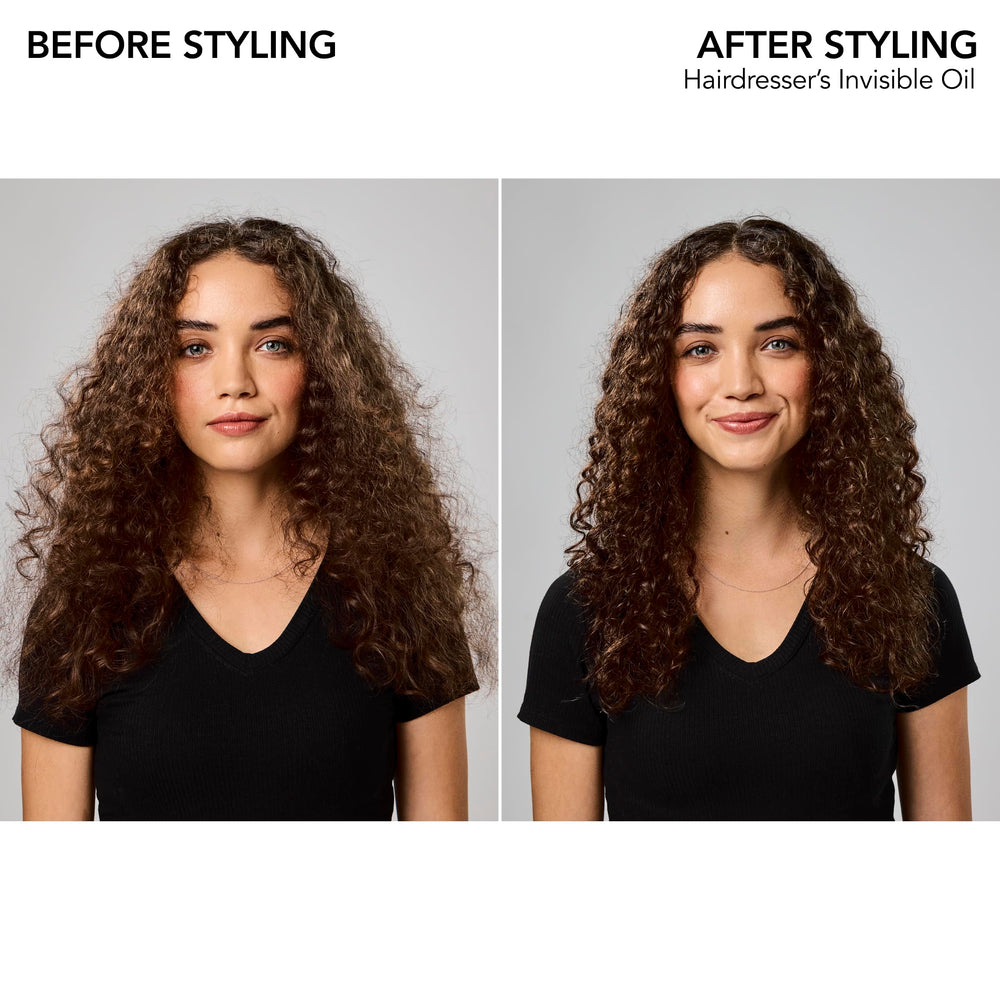 Bumble and bumble applied to damp hair demonstrating smoothing before blow-dry