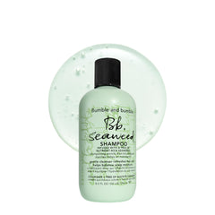 Bumble and bumble front bottle showing clean design and size benefit
