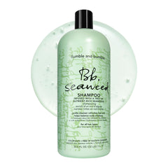 Bumble and bumble front bottle showing liter size and clean design benefits