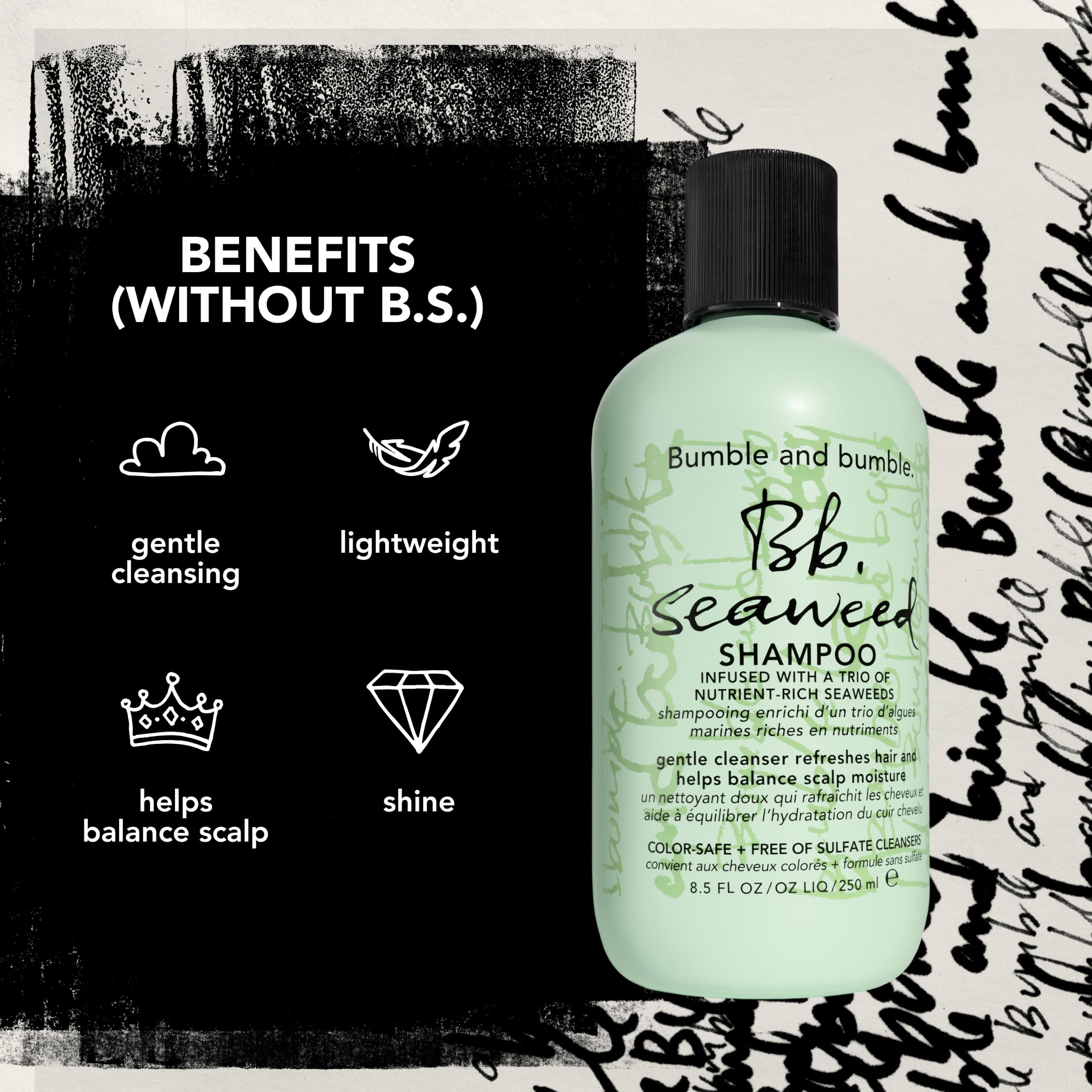 Bumble and bumble shampoo in shower scene showing everyday use benefit