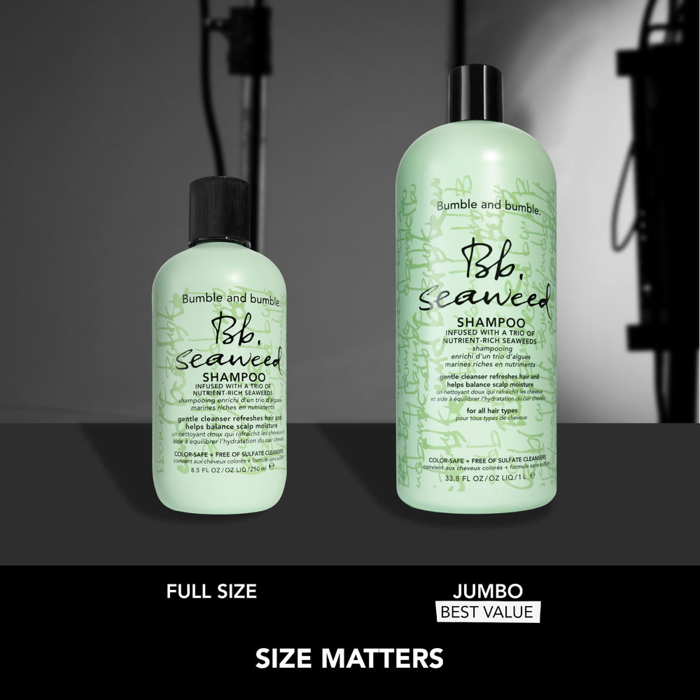 Bumble and bumble shampoo in travel bag showing convenient portability benefit