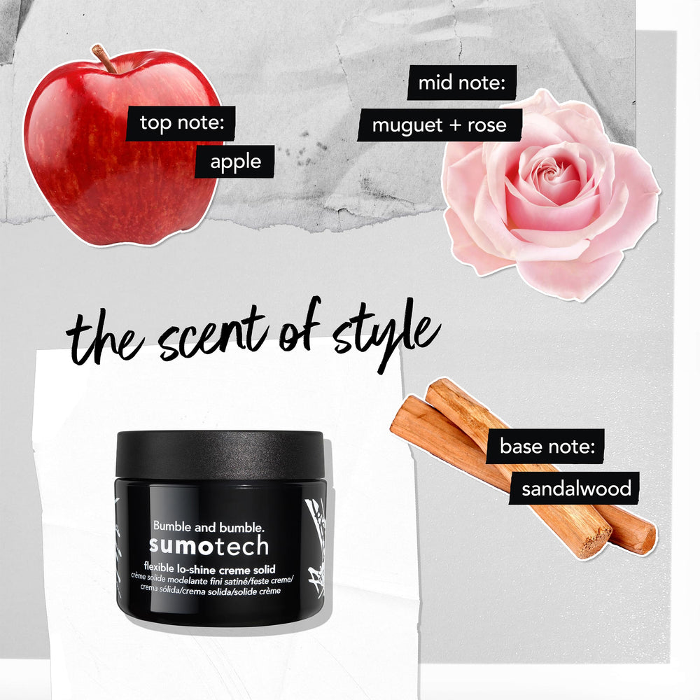 Bumble and bumble. styling product on bathroom shelf in routine setting showing daily convenience benefit