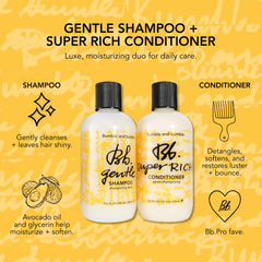 Bumble and bumble before and after hair results showing improved manageability