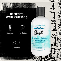 Bumble and bumble in-shower use showing application and rinse process benefit