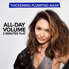 Bumble and bumble applying mask in hand for quick two-minute treatment benefit
