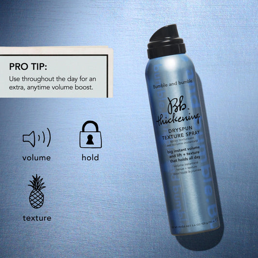Bumble and bumble Thickening Volume Shampoo close-up showing pump and gentle lather