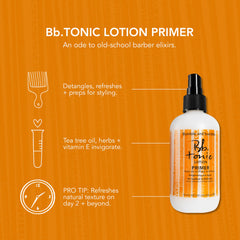 Bumble and bumble lotion texture close-up, lightweight primer for smooth hair