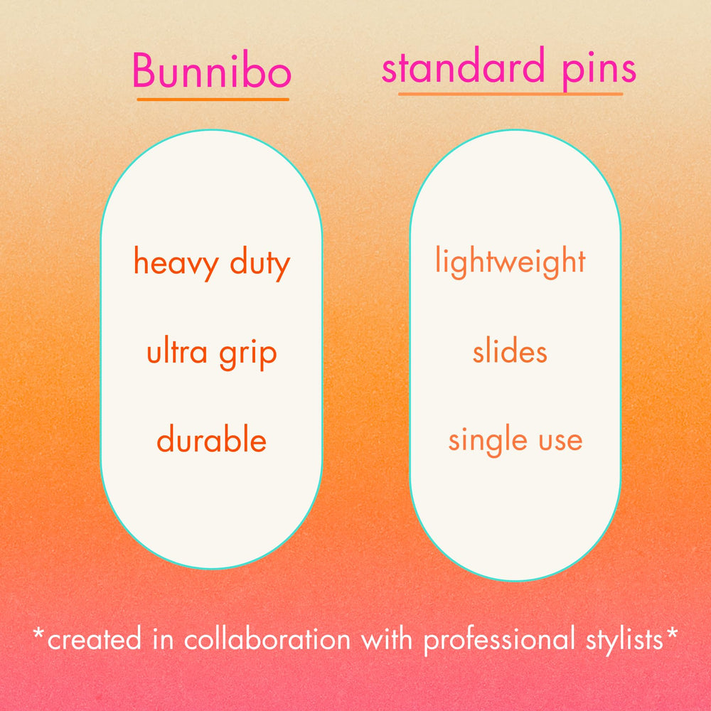 Bunnibo pins used in an elegant updo demonstrating durable hold through movement