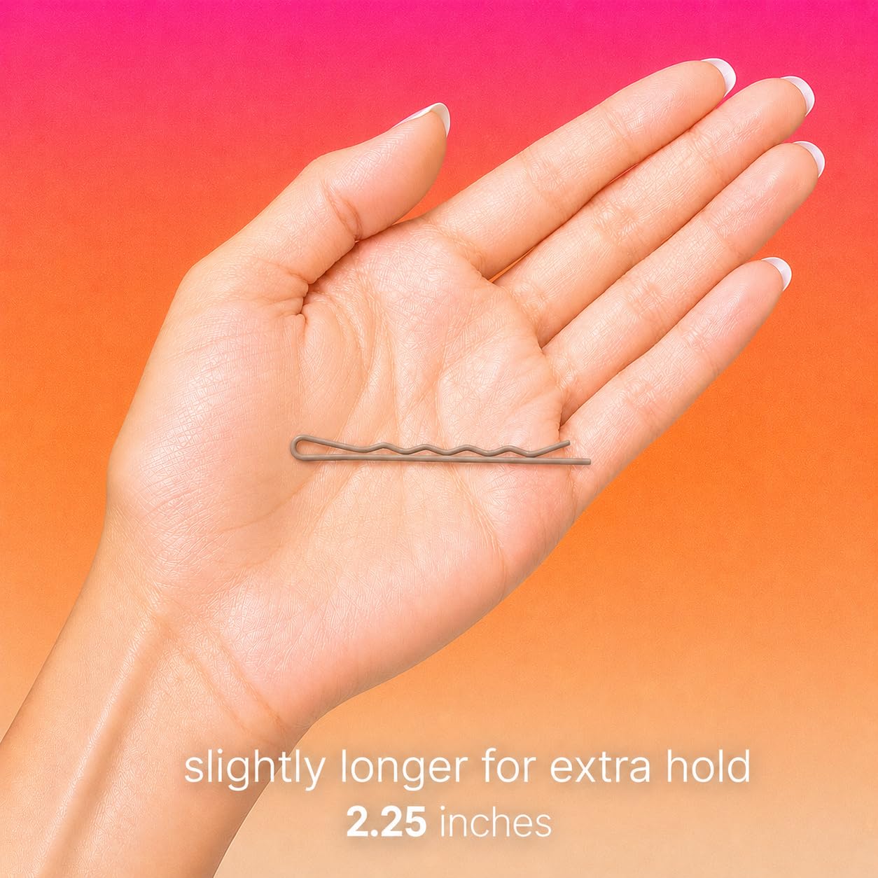 Bunnibo pins inserted in thick hair showing strong grip and reduced slippage