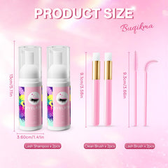 Buqikma before and after lash line comparison, visibly cleaner lashes and roots