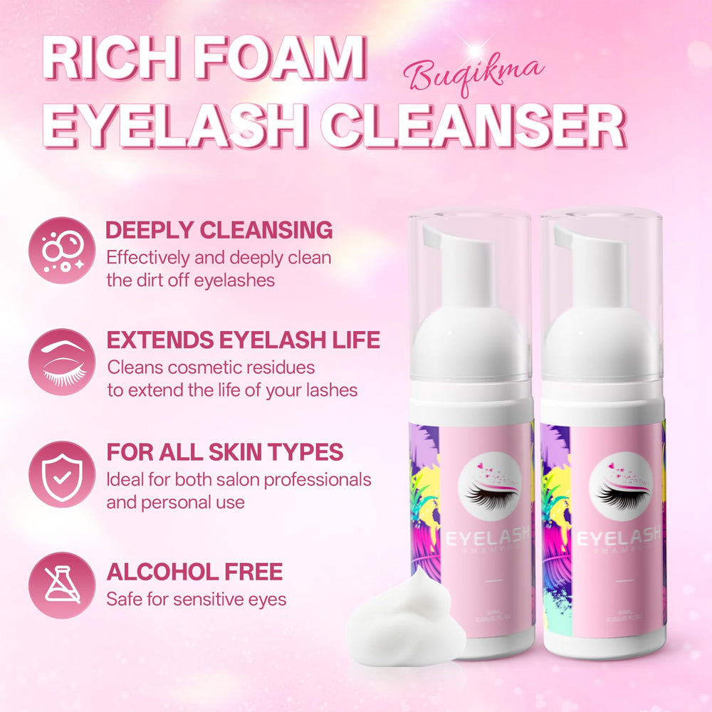 Buqikma foaming shampoo texture on hand, gentle foam showing effective cleansing