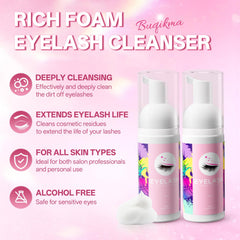 Buqikma foaming shampoo texture on hand, gentle foam showing effective cleansing