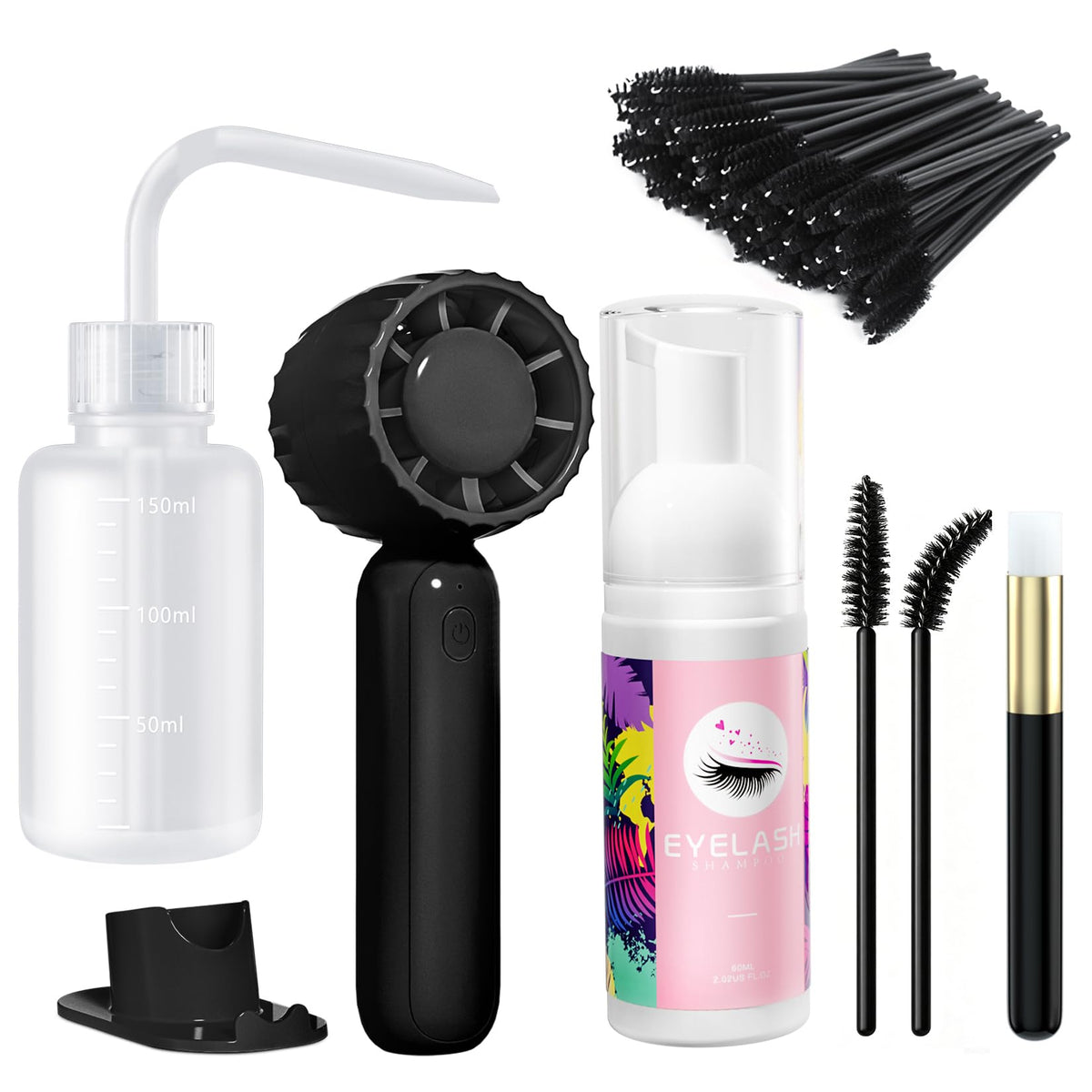 Buqikma front packaging showing full lash cleaning kit benefits