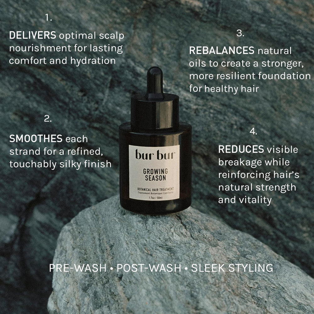 Bur Bur treated hair lengths showing smoother, shinier ends benefit