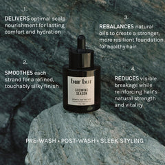 Bur Bur treated hair lengths showing smoother, shinier ends benefit