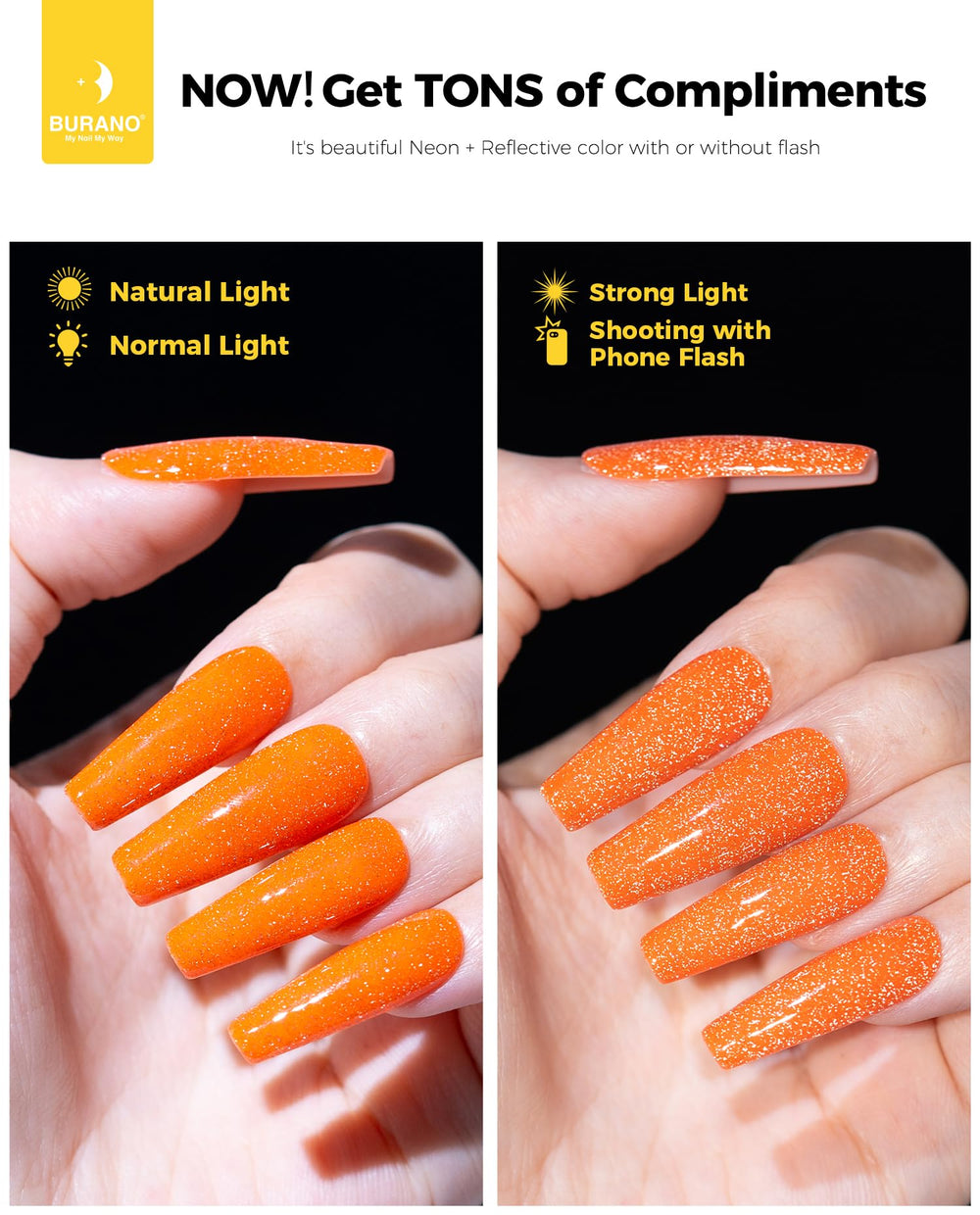 BURANO application under LED lamp showing cured gel benefits and fast curing