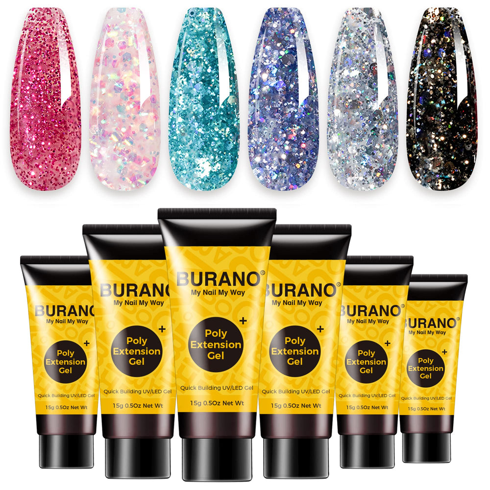 BURANO front box set showing six builder gel pots and gift-ready packaging benefit easy storage