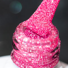 BURANO front bottle shot showing hot pink reflective gel and clear label benefit